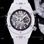 Swiss Grade Hublot UNICO White Ceramic 7750 Watch QuickSwitch strap